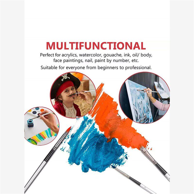 Bview Art 24 Pieces Paint Brush Set Enhanced Synthetic Brush