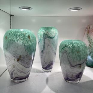 高感花瓶摆件玻璃水培1器雪柳花马醉木水鲜养插花花客厅落地装级