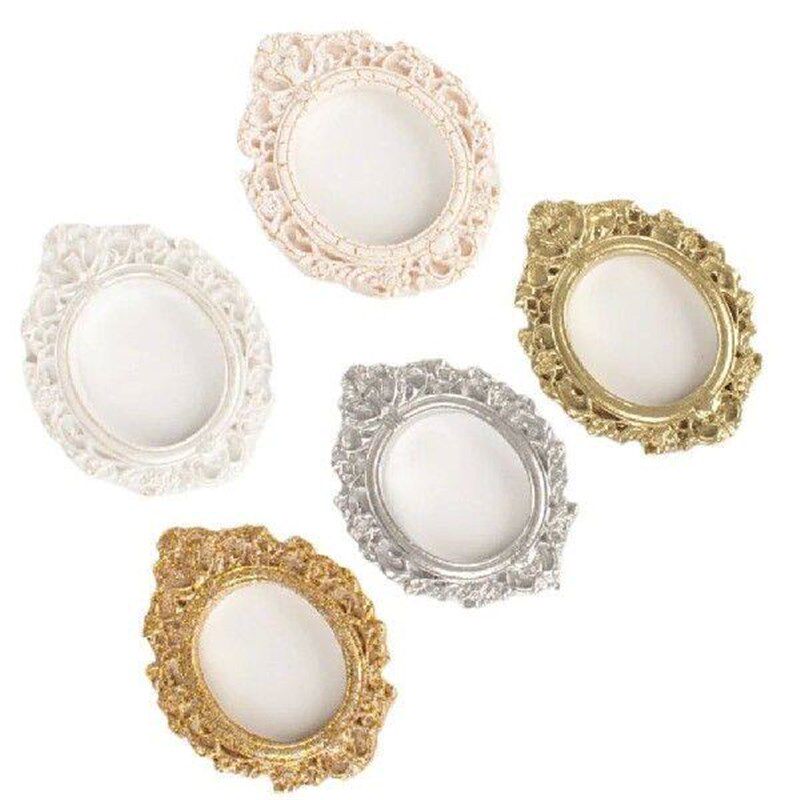 5 Pcs Oval Photo Frame House Picture Mini Props Vintage