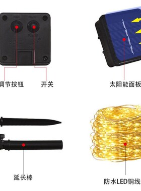 LED Solar Light Outdoor Waterproof Fairy Garland String Ligh