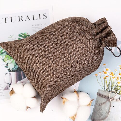 Handmade Linen Storage Package Bag Drawstring Bag Small Coi