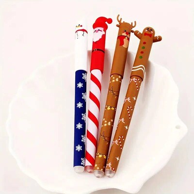 4 Types of Christmas-Themed Erasable Gel Pens Featuring Desi