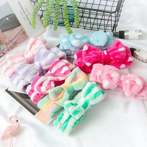 Women Makeup Coral Fleece Headband Wash Face Soft Hair Holde