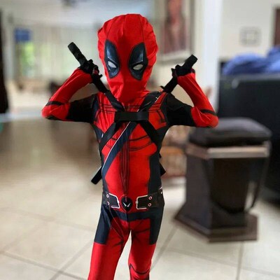 Kids Deadpool Bodysuit Superhero Cosplay Jumpsuit Suit Boys