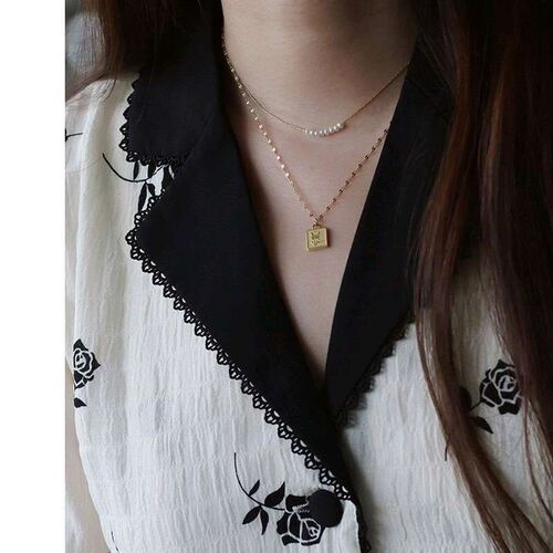 French Elegant/Titanium Steel Color-Unfading Plated 18K imit