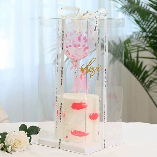 Full transparent birthday cake box 4/6/8/10/12/14 inch doubl