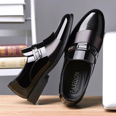 2023 formal dress black leather man loafers shoes for men