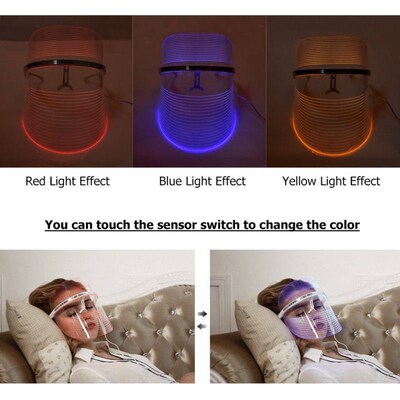 LED Light Photon Face Mask 3 Colors Skin Rejuvenation Whiten