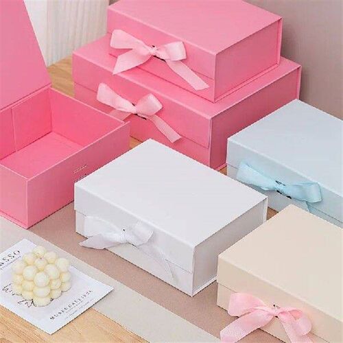 Gift Bag Candy Box Fold Paper Box Kraft Gift Bag Bow Gift