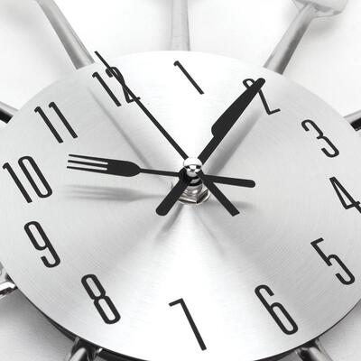 Cutlery Metal Kitchen Wall Clock Spoon Fork Creative Quartz