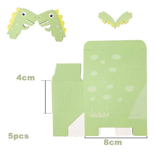 10pcs Green Blue Dinosaur Cookie Boxes Carton Dinosaur Candy