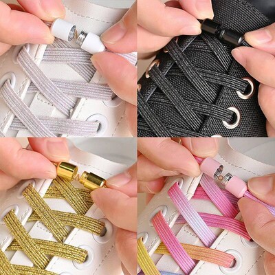 1Pair/2Pairs/4Pairs No Tie Shoe Laces Colorful Buckle Shoela