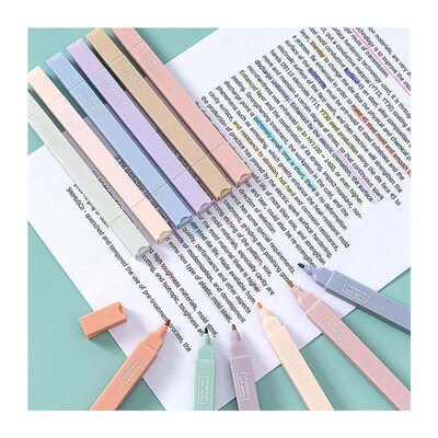 6PCS Pastel Highlighters Fluorescent Pen Highlighter