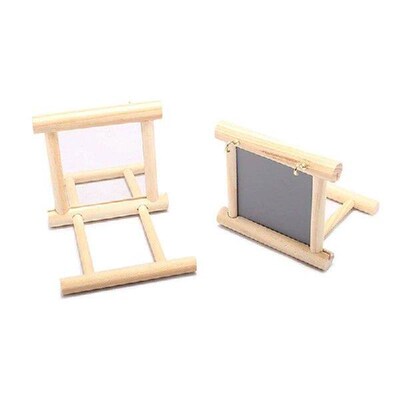 Wood Bird Mirror With Perch Stand Bird Toy Stand Bird Toy