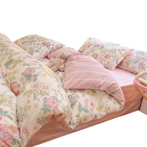 Cotton High-count Four-piece Set Floral Bedding Quilt Cover