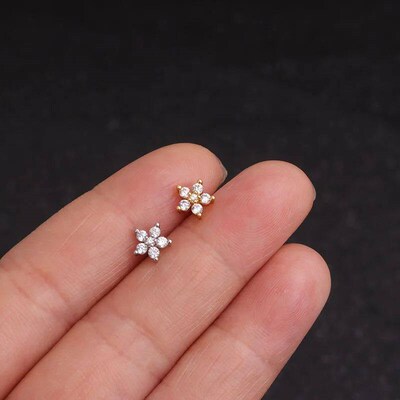 Fashion 316 Stainless Steel Mini Zircon Cartilage Piercing S