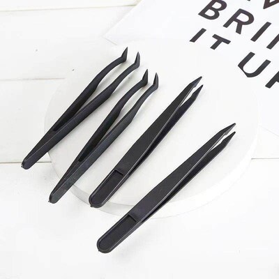 Anti-static black tweezers tool, plastic tweezers, pointed t