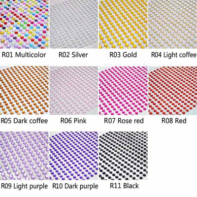 3mm 4mm 5mm 6mm Self Adhesive Crystal Rhinestone ers Mobile