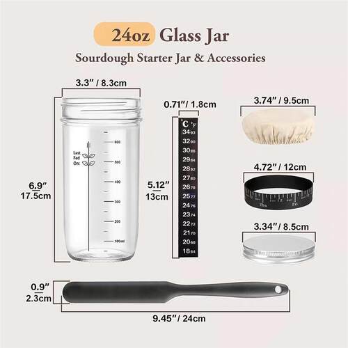 Sourdough Starter Jar Home Baking Supplies Panel fermentatio