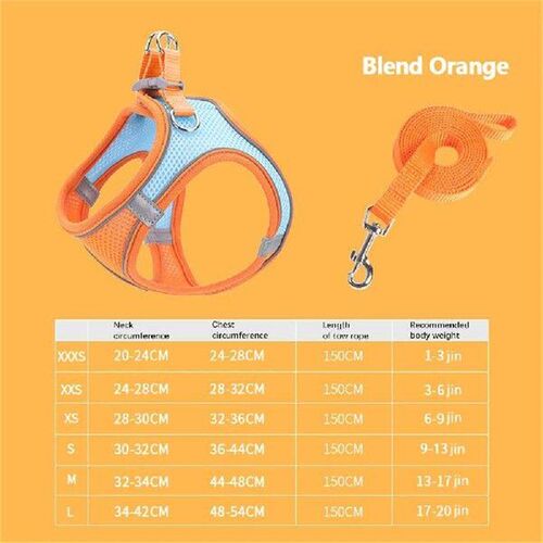 Pet Chest Back Breathable Reflective Cat Harness Leash Cat