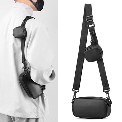 Mens Crossbody Bag One-shoulder Mini Small Hanging Bag Outd