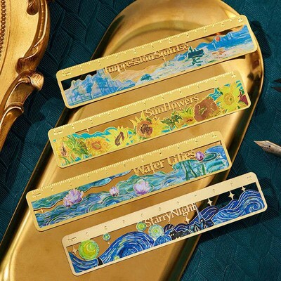 Retro Floral Mountains Landscape Ruler Creative Bookmarks fo
