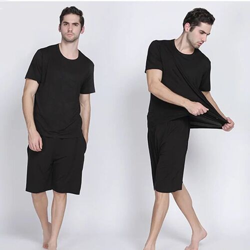 95% Bamboo Fiber 5% Spandex Sleepwear For Sleeping Round Nec