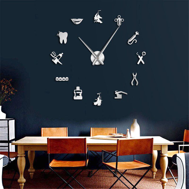 Dentist DIY Giant Wall Clock Dental Doctor Oversized Wall Cl