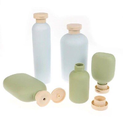 100ML-500ML Avocado Green Plastic Shampoo Shower Gel