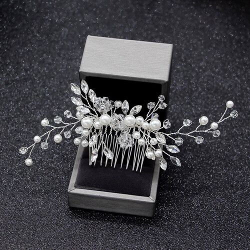 Crystal Pearl Tiaras Barrettes Hair Clips Hair Combs for Wed