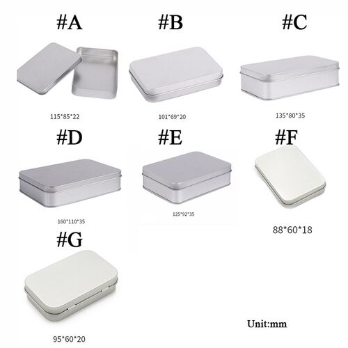 New Square Tin Storage Boxes Small Metal Storage Box Silver