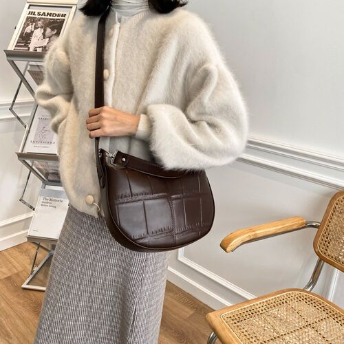 Vintage Stone Pattern Small PU Leather Crossbody Bags for W