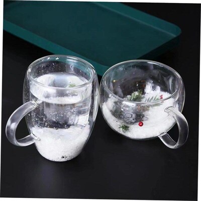 Snow Christmas Double-layer Coffee Cup Gao Peng Silicon Glas