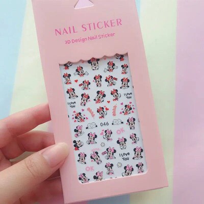1PCS  Cartoon Stitch Nail ers Mickey Minnie Nail Art Supplie