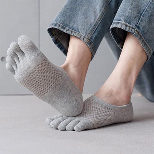 2pairs Man Women Slipper Toe Socks Mesh Hollow No Show Socks