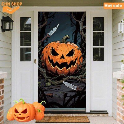 Skeleton Restroom Door Cover,Halloween decorations Covers