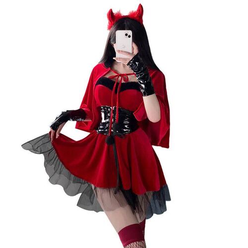 Fantasy Christmas Cosplay Costume Velvet Dress for European