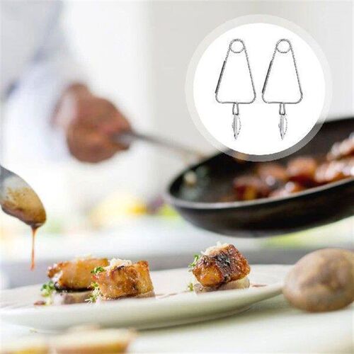 2 Pcs Items Stainless Steel Meal Tongs Pasta Snail
