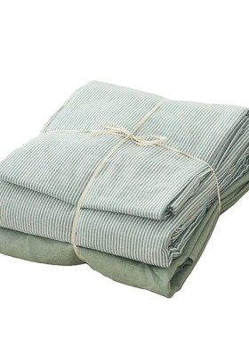 Buttons Washed Cotton Four-piece Set Summer Naked Sleeping S