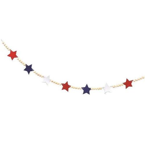 Independence Day Garland For Mantle 4.1ft Stars Banner With