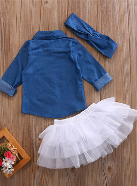 Baby Girl Summer Clothing Sets Baby Girls Clothes Denim Shir