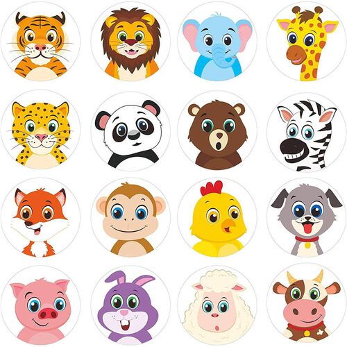 500Pcs/Roll Cartoon Animal Reward ers 2.5cm/1.0in Diy Decor