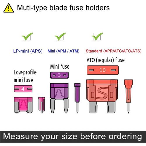 3 Types Add-A-Circuit Adapter & Fuse Kit - Fuse Tap Fuse Hol