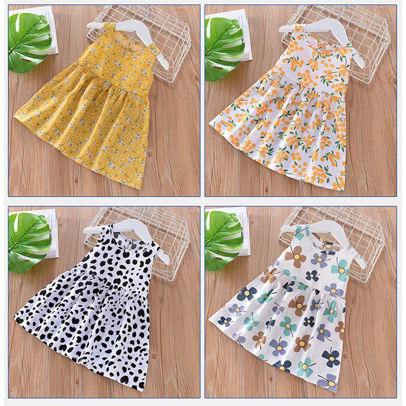 Dresses Summer For Girls Sleeveless Cute Print Girl Princess图片