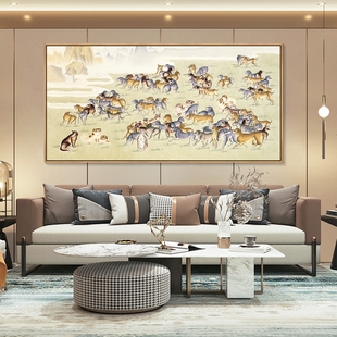 百子图挂画百鸟朝凤图国画百美百花百犬百骏图装饰画客厅卧室壁画