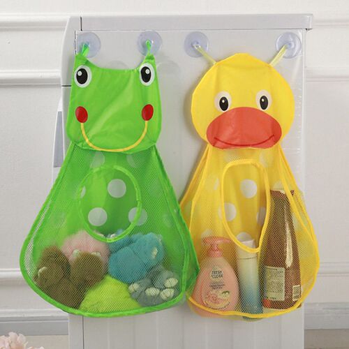 Baby Bath Toys Cute Duck Frog Mesh Net Toy Storage Bag Stron