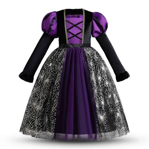 Fancy Magic Witch Halloween Costume for Kids Bat Ghost Gothi