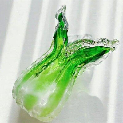 Green Cabbage Vase For Flowers Handmade Glass Vase
