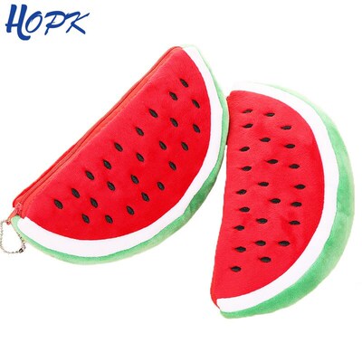 Watermelon Pencil Case Cute Fruit Kawaii Plush Large Capacit