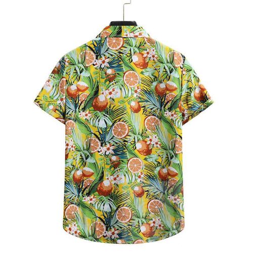 (Summer mens short sleeved flower shirt Sanya beach play fl